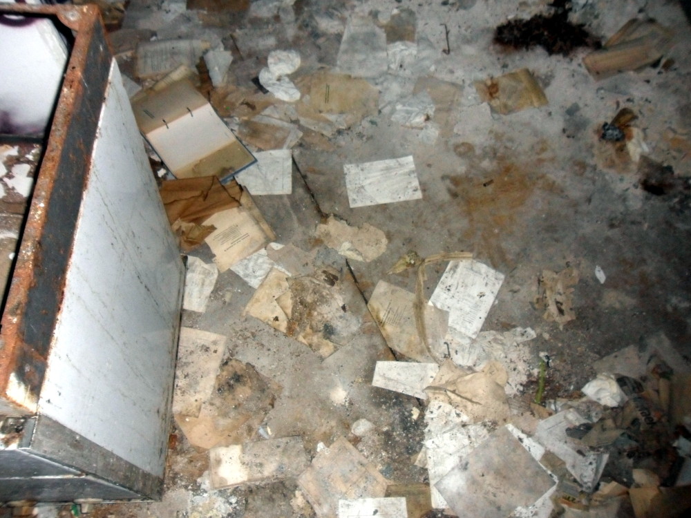 Papers sprawled on floor of Bärenquell brewery in Berlin. Photo from Hannah.