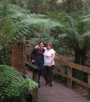 Natasha Munro and Lisa McClintock outside the Hastings Caves