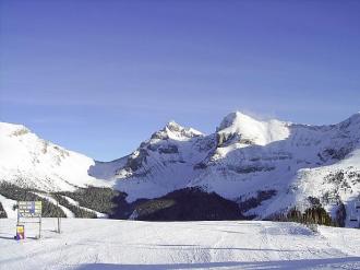 On the slopes, Sunshine ski field in the Rocky Moutains